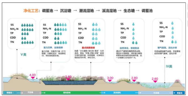 海綿城市透水混凝土場地雨水徑流路徑圖